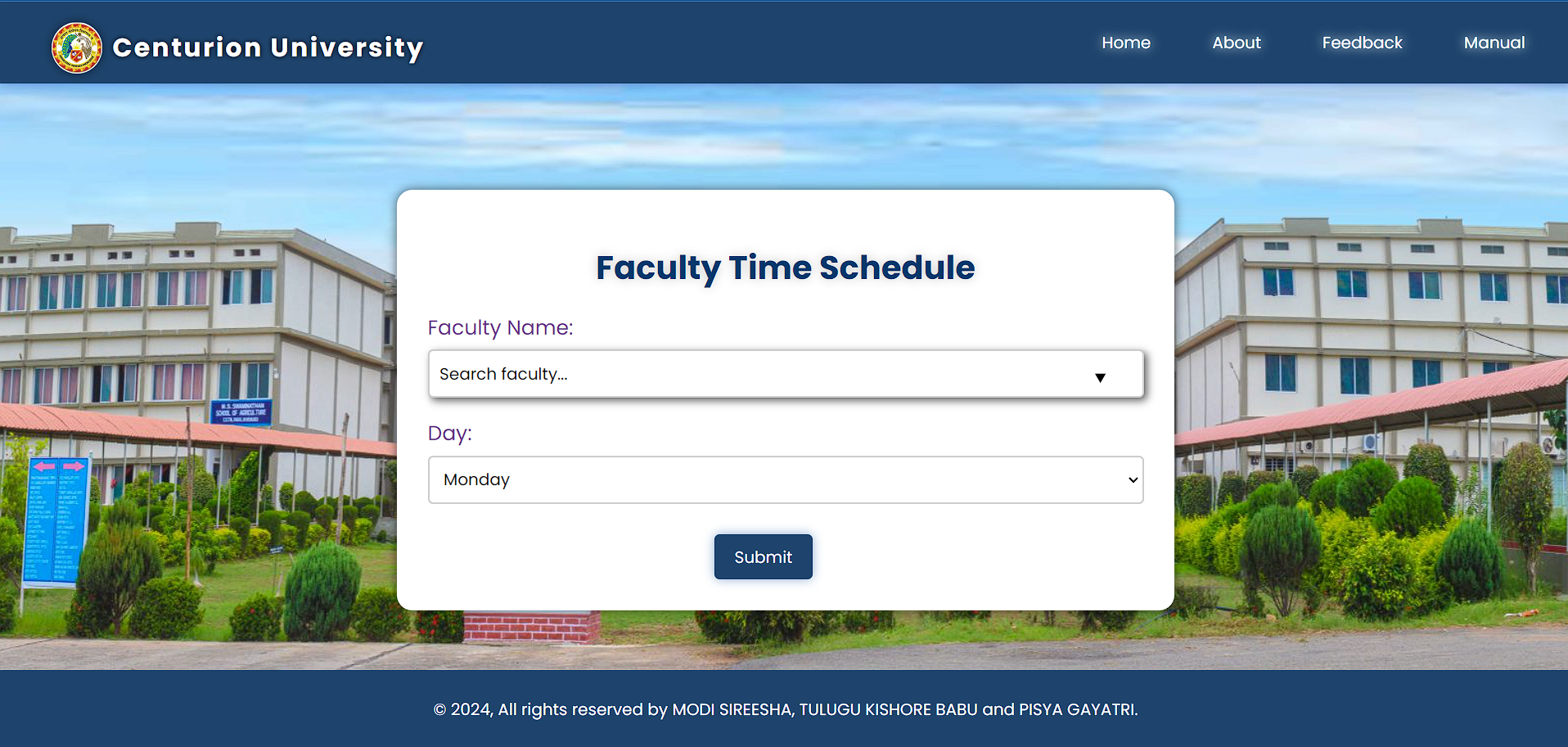 Faculty Timetable Scheduling Website